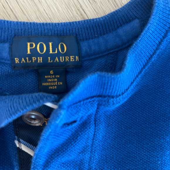Polo by Ralph Lauren boys Henley Blue size 6 - Picture 3 of 5